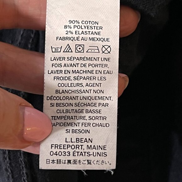 LL Bean Womens Classic Black Denim Jeans 14R Dark Wash Straight Leg Pants - Picture 9 of 14